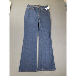 Lands End Jeans Womens 10 Blue Flare Sustainable Denim High Rise Recycled 32L